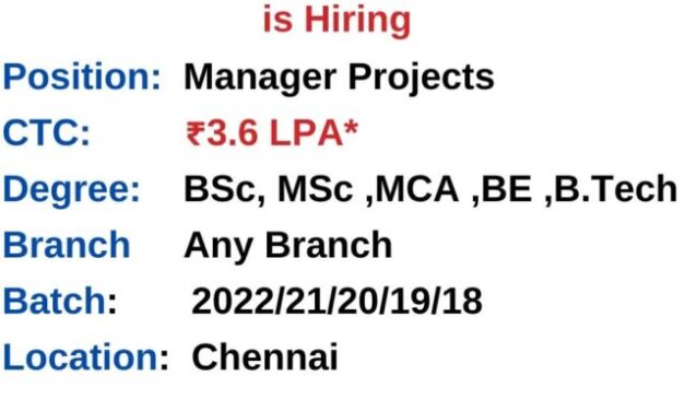 Cognizant Recruitment 2022 | Manager Projects | Apply Now!