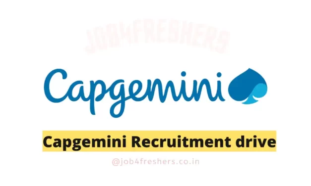 Capgemini hiring Entry Level Fresher Job Update: Talent Acquisition