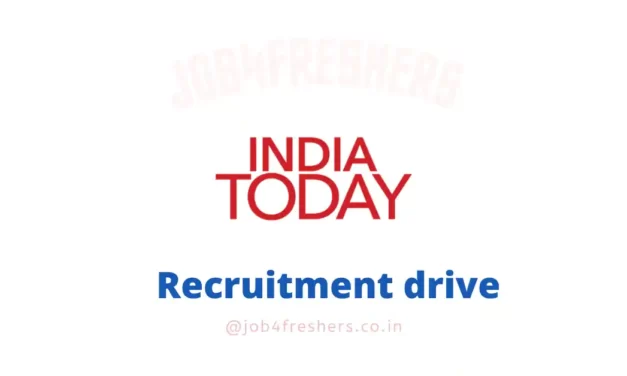 India Today Careers Fresher hiring 2023 | B.Tech/M.Tech/MCA