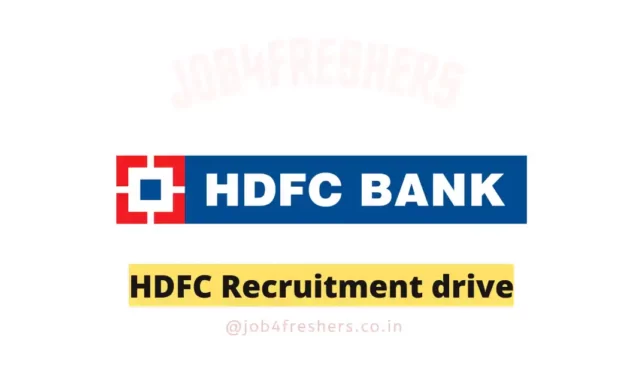 HDFC Bank is looking for Walk-in Hiring Fresher For Virtual Relationship Manager | Mumbai
