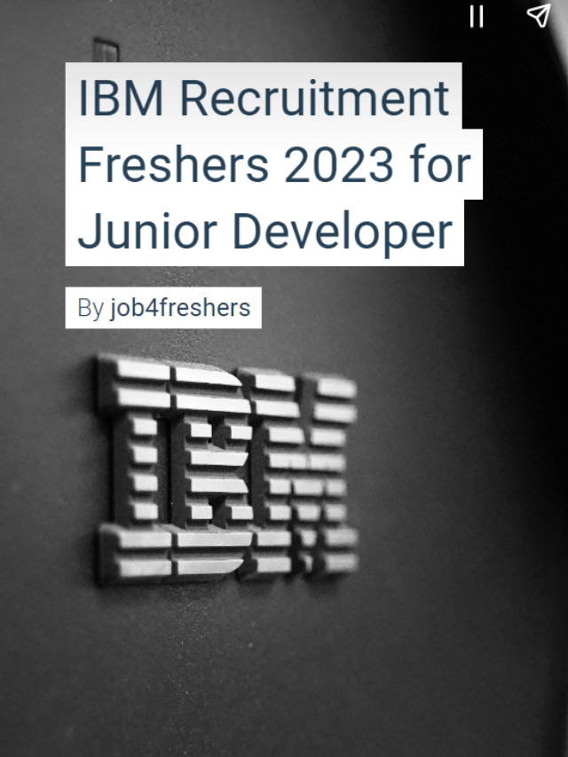 IBM Recruitment Freshers 2023