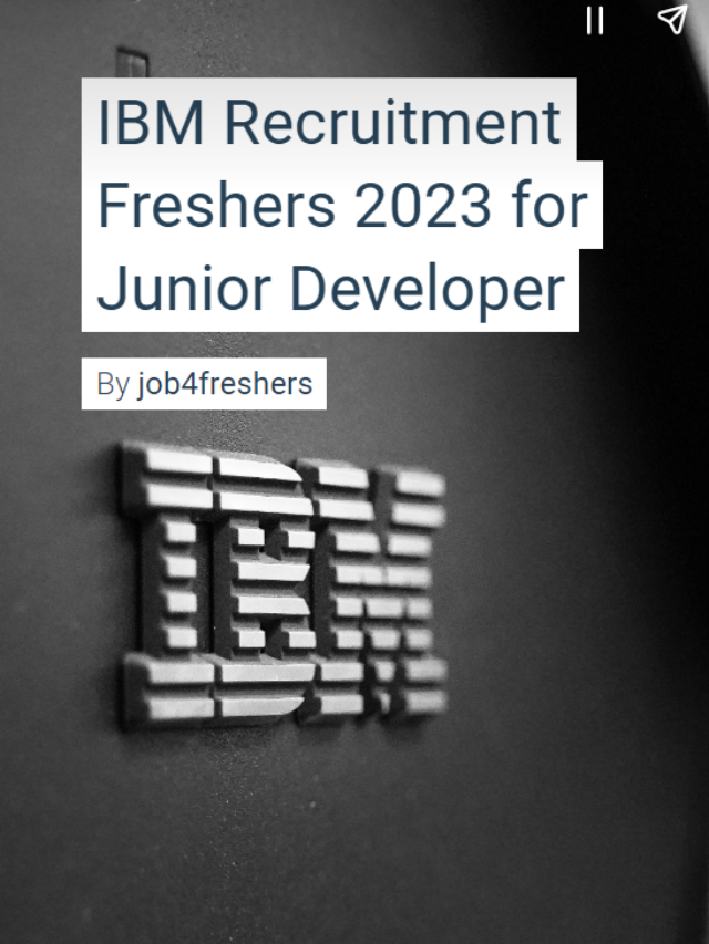 IBM Recruitment Freshers 2023 | Job4freshers