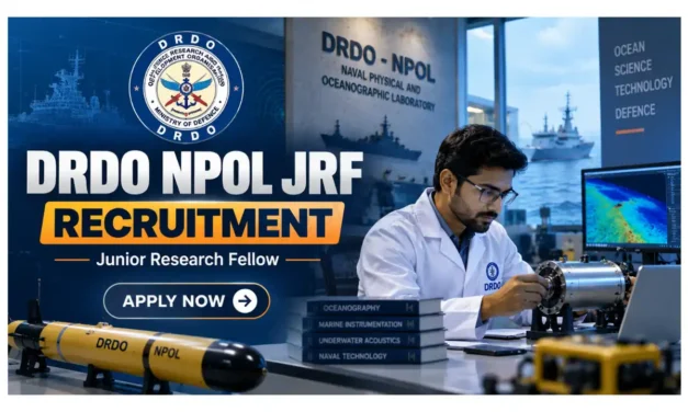 DRDO NPOL JRF Recruitment 2026: Walk-in Interview for Junior Research Fellow | Apply Now!