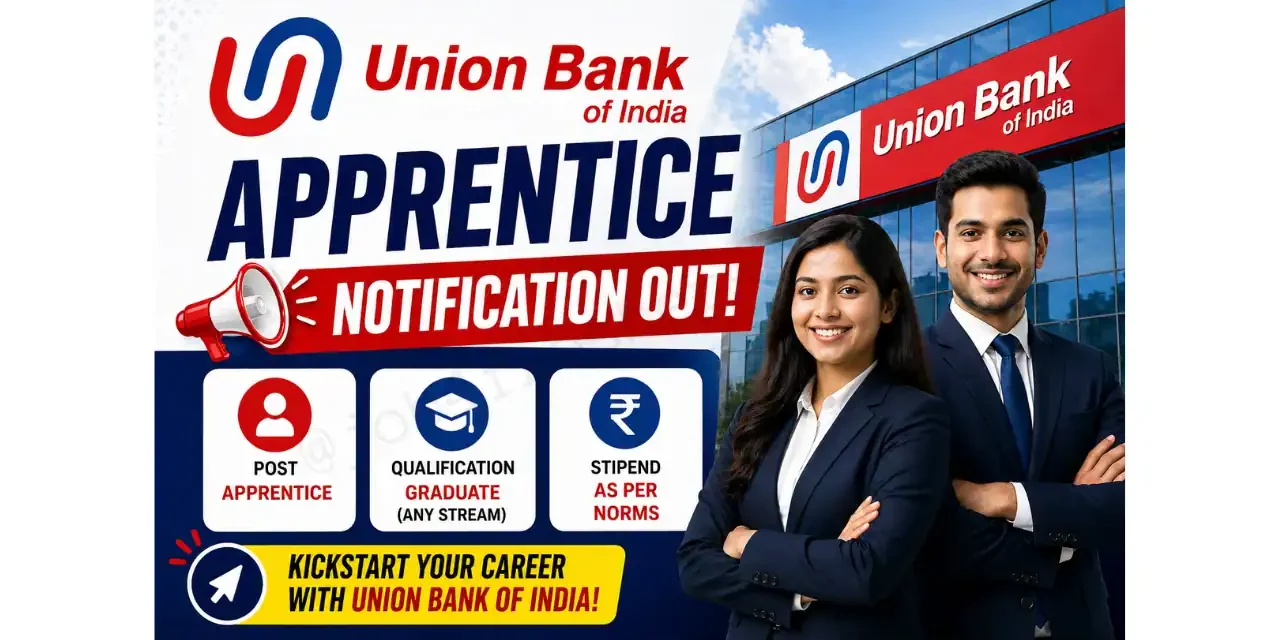 Union Bank of India Apprentice Recruitment 2026 for 1865 Posts- Apply Now