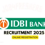 IDBI Bank Recruitment 2025 for Junior Assistant Manager Posts