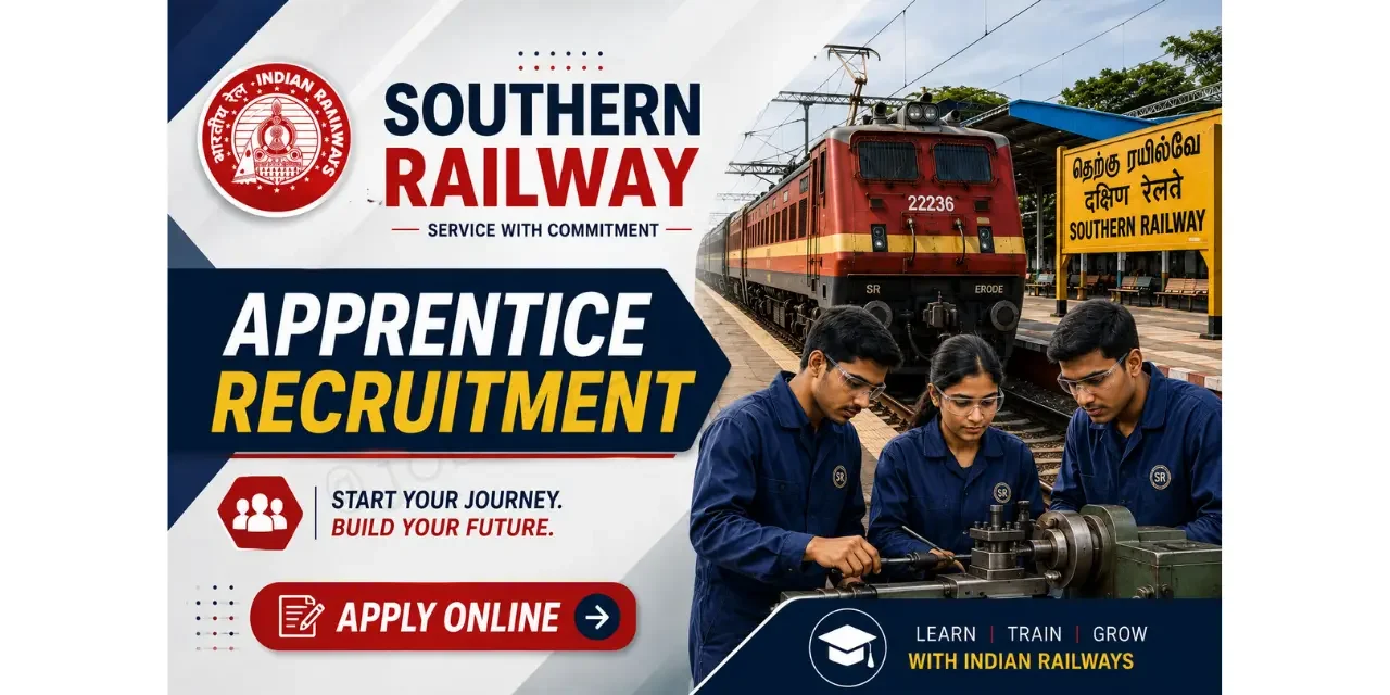Southern Railway Apprentice Recruitment for 4,471 Posts | 10th & 12th Pass Eligible