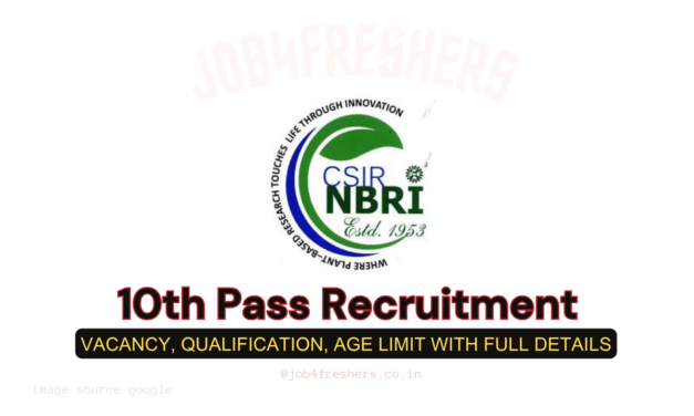 CSIR NBRI MTS Recruitment 2025 | 10th Pass Job Update