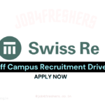 Swiss Re currently hiring Apprentice | Off Campus Drive 2026