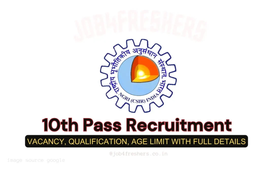 CSIR NGRI MTS Recruitment is active | 10th Pass can apply