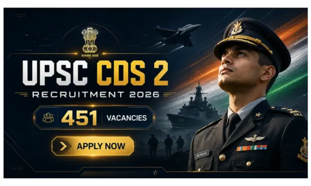 UPSC CDS 2 Recruitment 2026 for 451 Vacancies |Notification Out Apply Now