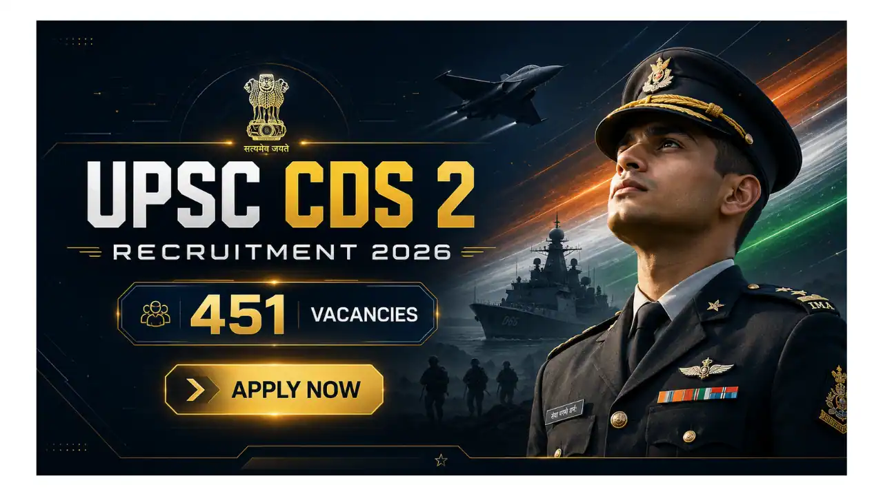 UPSC CDS 2 Recruitment 2026 for 451 Vacancies |Notification Out Apply ...