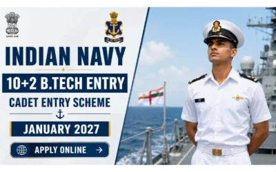 Join Indian Navy 10+2 B.Tech Cadet Entry Scheme Recruitment 2026- Notification Out