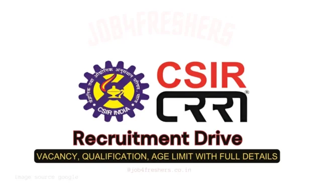 CSIR-CRRI Recruitment 2026 – Apply Online for Various Posts