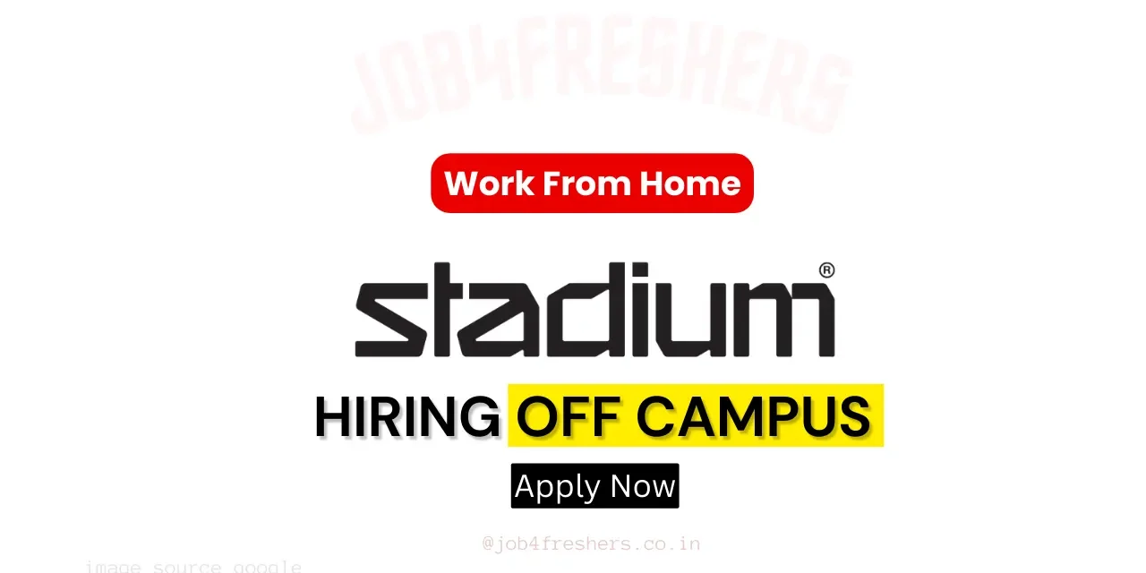 New Work From Home Job by Stadium | 2026 and 2027 batch