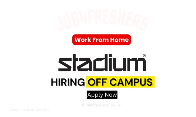 New Work From Home Job by Stadium | 2026 and 2027 batch