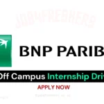 BNP Paribas Internship in Mumbai Location | Data Science Intern