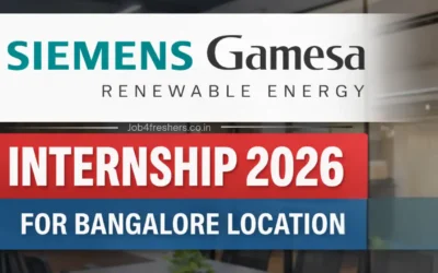 FRESHERS JOBS 3 Siemens Gamesa Internship 2026 for Bangalore Location