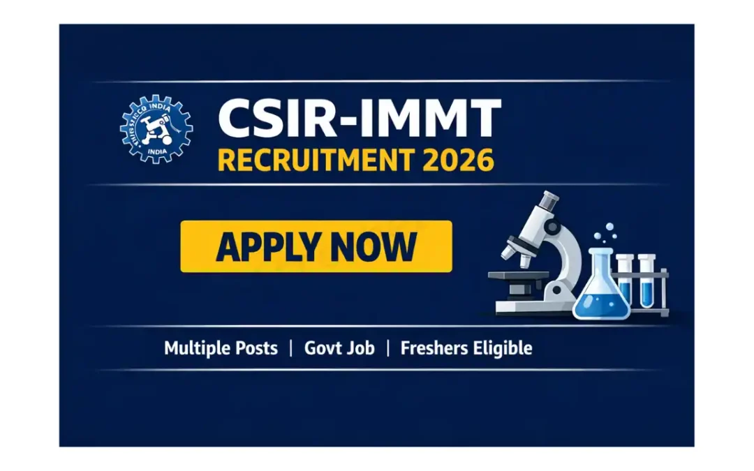 CSIR IMMT Multi-Tasking Staff Recruitment 2026 | 10th Pass Eligible