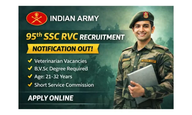 95th Indian Army SSC RVC Recruitment 2026 – Veterinary Graduates can apply