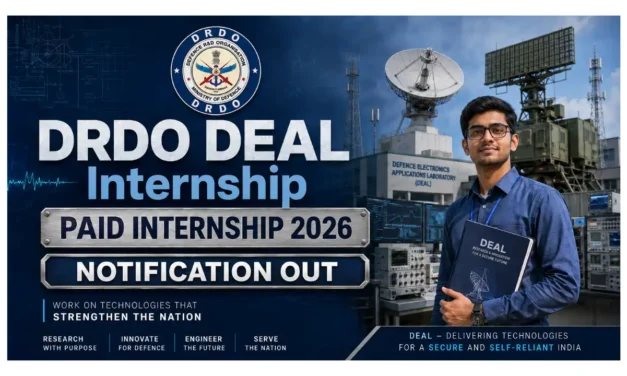 DRDO DEAL Paid Internship 2026 for 45 Vacancies | Apply Offline