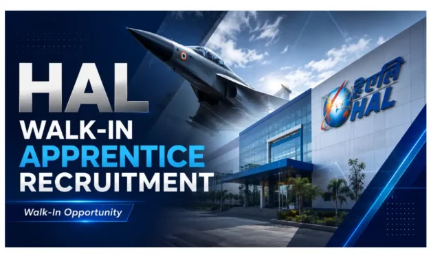 HAL Walk-in Apprentice Recruitment | ITI Trade Apprentices for 205 Posts