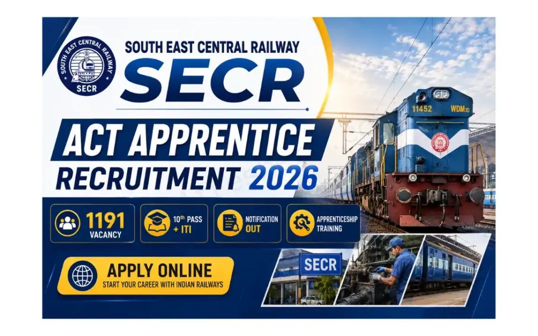 SECR Apprentice Bilaspur Notification | South East Central Railway Recruitment 2026 | 1191 Vacancies