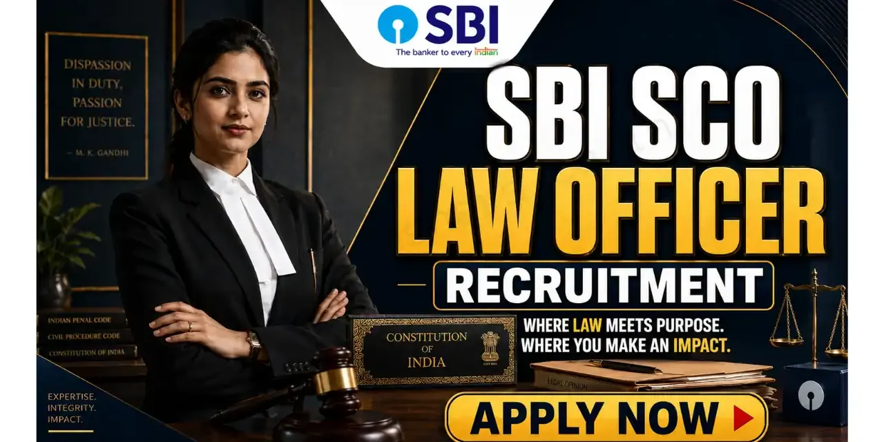 SBI SCO Law Officer Recruitment 2026 | Apply for 49 Specialist Cadre Officers Post