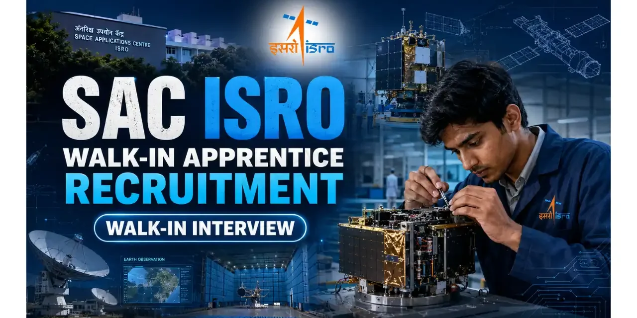 SAC ISRO Walk-in Apprentice Recruitment 2026 | Apply for Graduate, Technician & Trade Posts