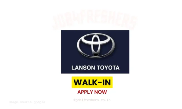 Work From Home Lanson Toyota Walk-in for Sales Executive | Don’t Miss