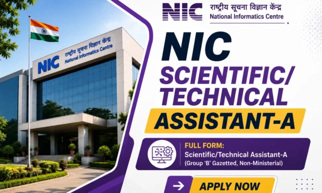 NIC Scientific/Technical Assistant Recruitment 2026 Notification Out – Apply for 376 Posts