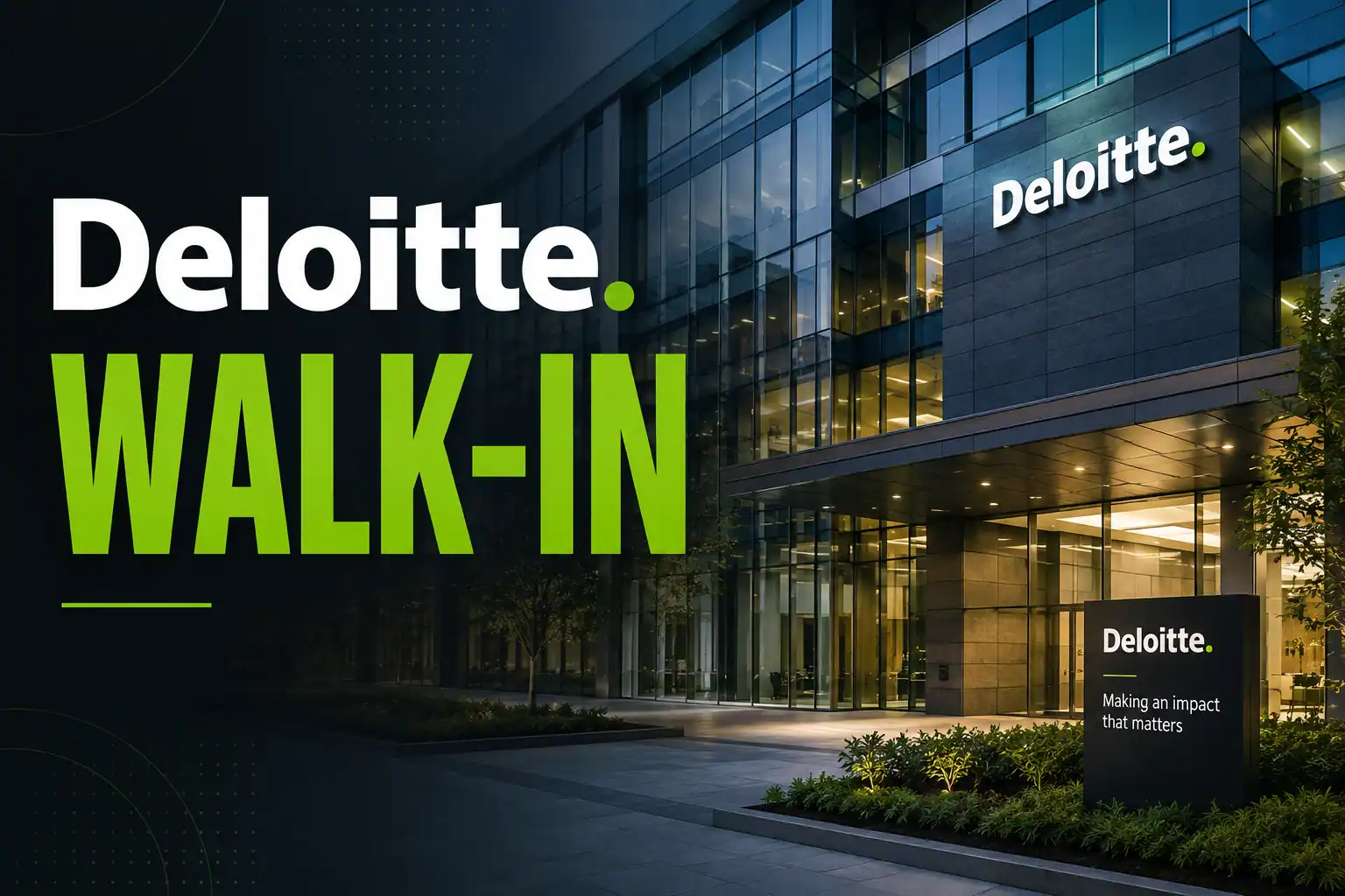 Excited Deloitte Walk-in Interview for CA Fresher | Audit Senior Assistant Role