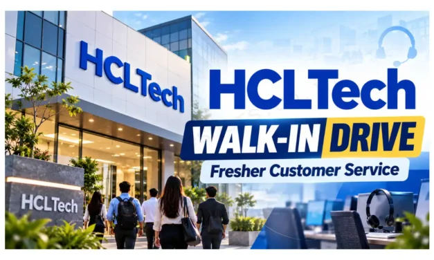 HCLTech Walk In Drive 2026: Customer Support Executive Role