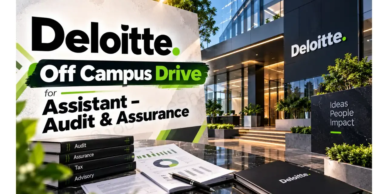 Deloitte Off Campus Drive 2026 for B.Com Freshers | Assistant- Audit & Assurance