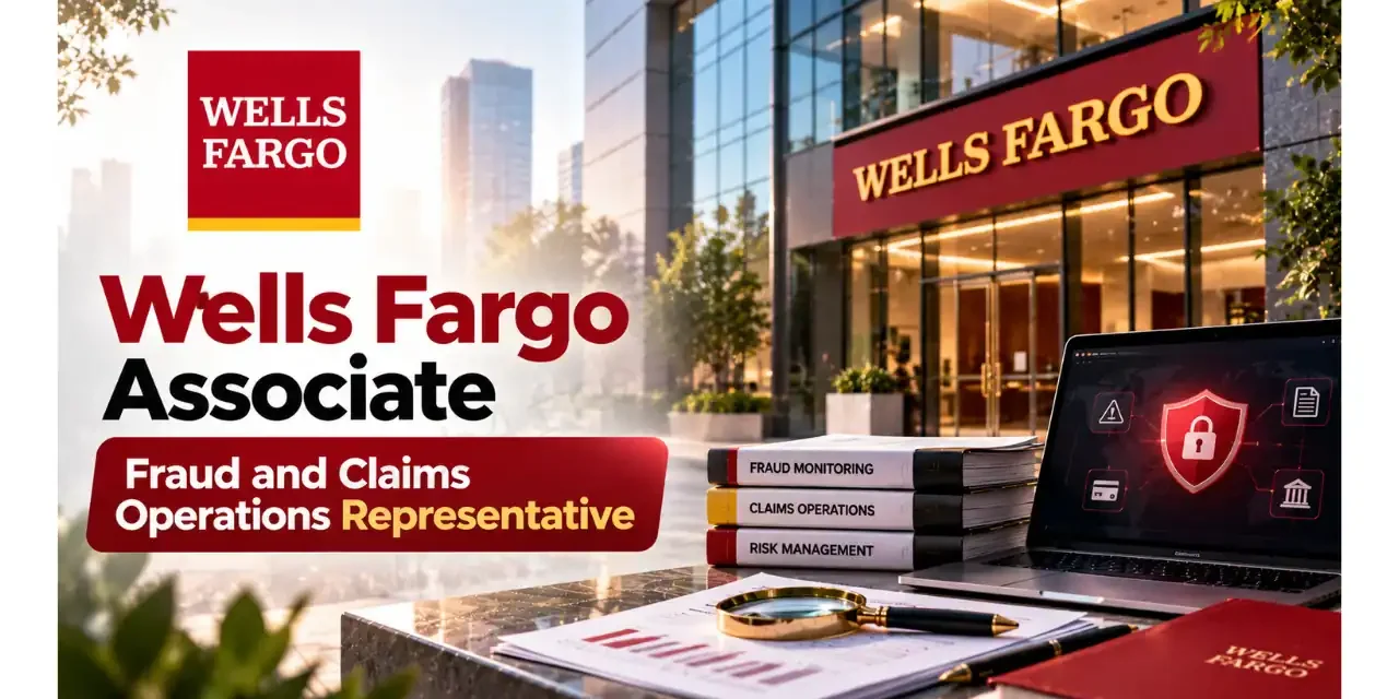Wells Fargo Hiring Freshers 2026 | Associate Fraud and Claims Operations Representative | Bengaluru
