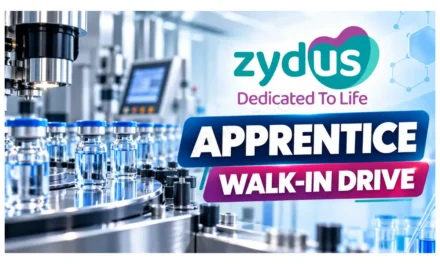 Zydus Apprentice Walk-in Drive in Ahmedabad | Manufacturing Apprentice | ITI, Diploma, B.Sc