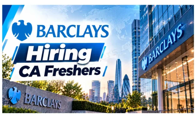 Barclays Hiring CA Freshers 2026 | Analyst IB Finance | Chennai